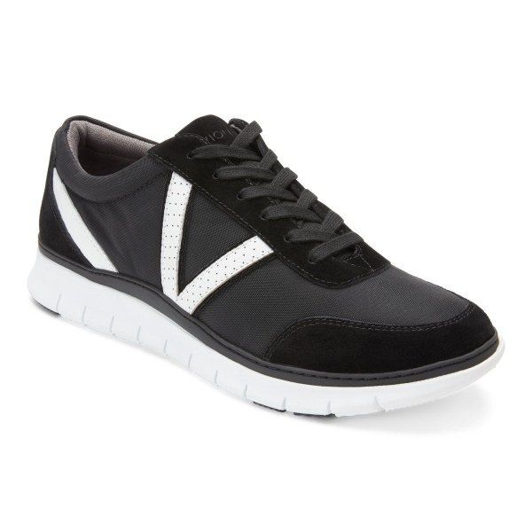 Vionic Trainers Ireland - Ansel Sneaker Black - Mens Shoes For Sale | ZVQOC-9503